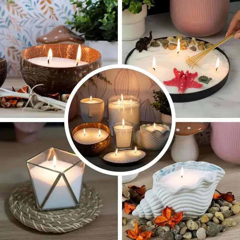 Perłowy piasek z knotami do świec 200/500g 🕯️