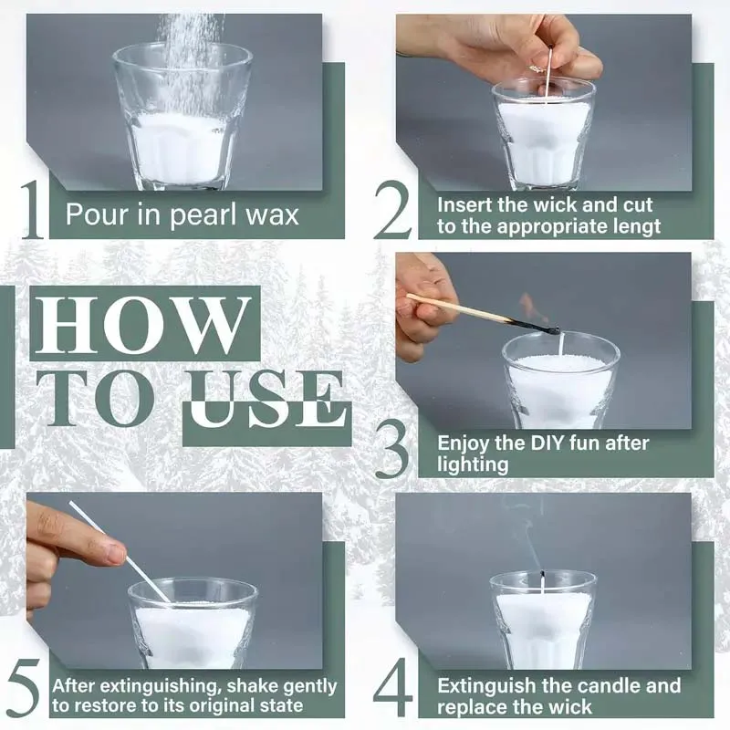 Perłowy piasek z knotami do świec 200/500g 🕯️