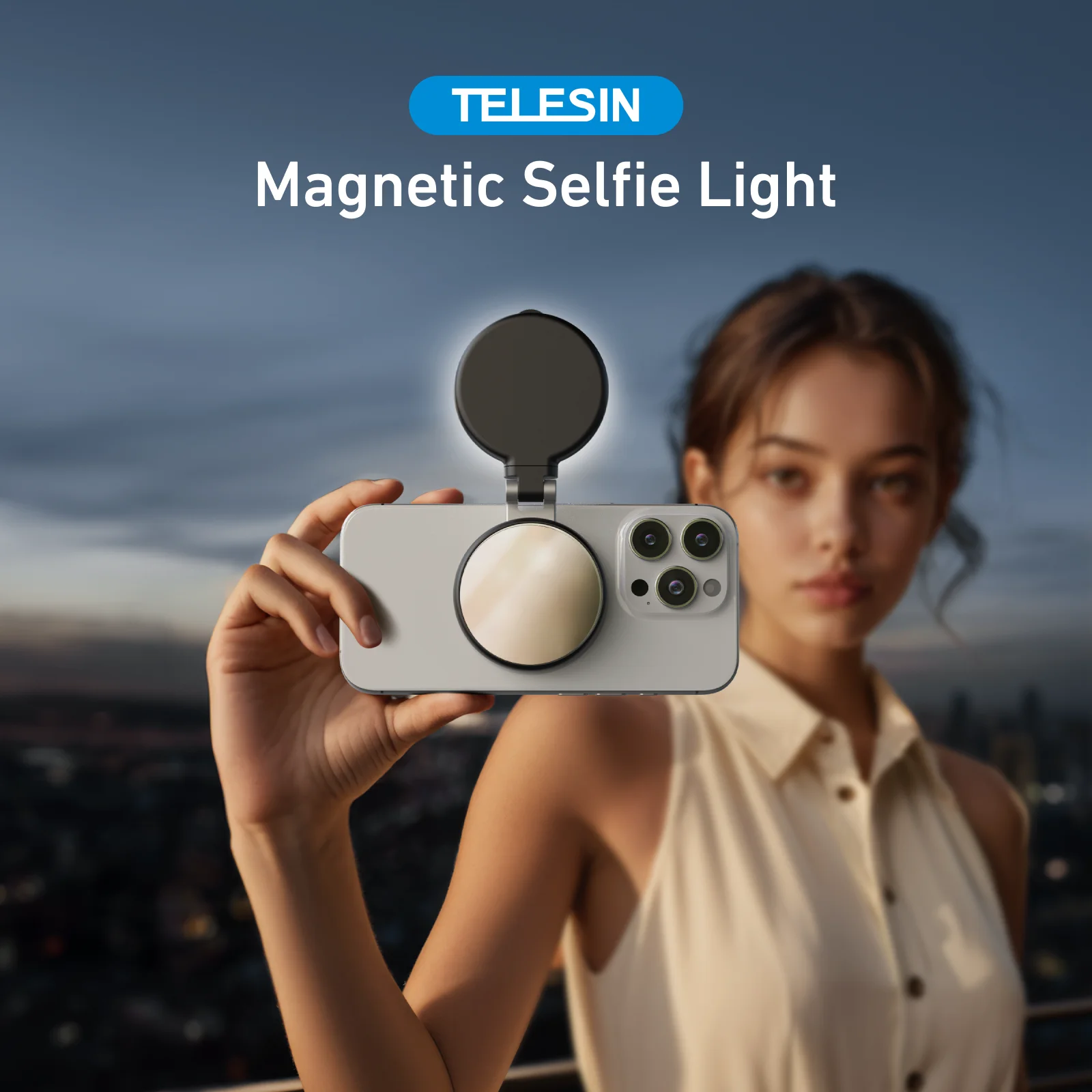 TELESIN mini lampka do selfie trójstopniowa magnetyczna 🤳