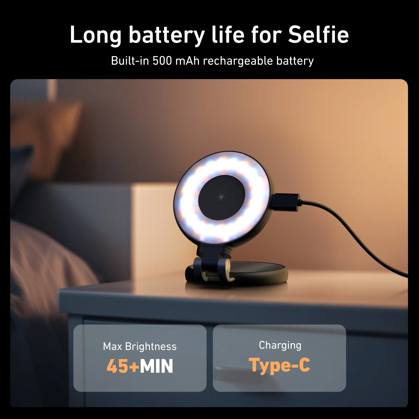 TELESIN mini lampka do selfie trójstopniowa magnetyczna 🤳
